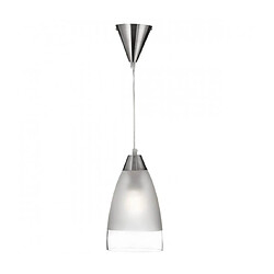 Searchlight Suspension 15 cm Pendant, en argent satiné et verre