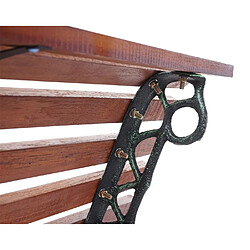 Mendler Banc de jardin HWC-F97, banc du parc, banquette en bois ~ 2 places, 122cm, 24kg, marron pas cher