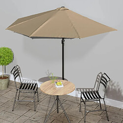 vidaXL Parasol de balcon avec mât en aluminium Taupe 300x155 cm Demi