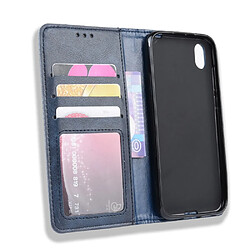 Acheter Wewoo Housse Coque Boucle magnétique rétro Crazy Horse Texture en cuir à rabat horizontal pour Huawei Y5 2019avec support et fentes cartes et cadre photo bleu