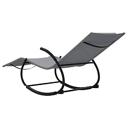 Maison Chic Chaise longue à bascule, Transat, Bain de Soleil gris acier et textilène pas cher