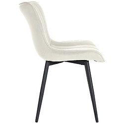 Avis Decoshop26 Chaise de salle à manger x1 coutures décoratives verticales avec pieds en métal noir assise en velours crème 10_0002261