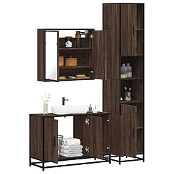 vidaXL Ensemble de meubles de salle de bain 3 pcs Chêne marron