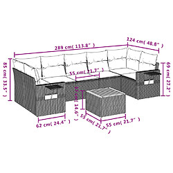 Avis Maison Chic Salon de jardin avec coussins 8pcs | Ensemble de Table et chaises | Mobilier d'Extérieur mélange beige résine tressée -GKD26999