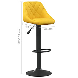 vidaXL Tabourets de bar lot de 2 jaune moutarde velours pas cher