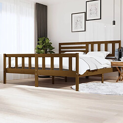 vidaXL Cadre de lit sans matelas marron miel bois massif 200x200 cm