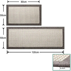 Tapis de Cuisine Lavables et Antidérapants Gris 50x120cm