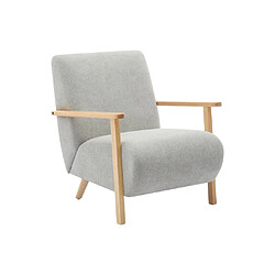 Avis Vente-Unique Fauteuil en tissu gris et bois JULOMO