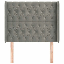 Avis Maison Chic Tête de lit scandinave avec oreilles,meuble de chambre Gris clair 103x16x118/128 cm Velours -MN96915