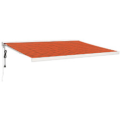 Maison Chic Store banne | Auvent rétractable de porte | Marquise Brise-soleil orange et marron 4x3 m tissu et aluminium -GKD59746