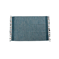 Alter Tapis moderne Dallas, style kilim, 100% coton, bleu, 110x60cm