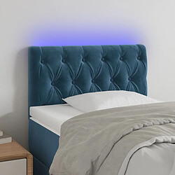 Maison Chic Tête de lit scandinave à LED,meuble de chambre Bleu foncé 80x7x78/88 cm Velours -MN50296