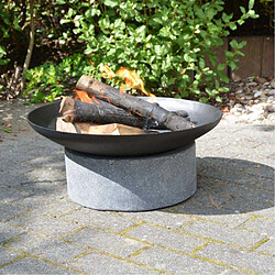 Fancy Flames Brasero en fonte et granit Anneau 59.6 x 26.5 cm.