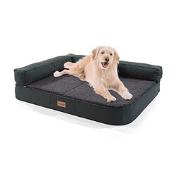 Canapé pour Chien - Brunolie Odin , lavable, orthopédique et antidérapant - Taille M (120 x 80 x 12 Cm) - Gris foncé