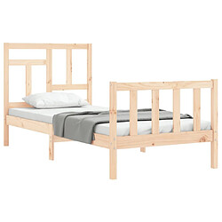 Acheter Maison Chic Cadre/structure de lit avec tête de lit pour adulte - Lit Moderne Chambre 90x200 cm bois massif -MN60812