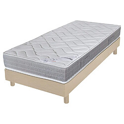 Ebac Matelas et sommier 90x190 Mousse - Maryland - Soutien ferme - Sommier démonté - Chêne Ensemble Maryland Decokit 90x190 chêne clair. NOTE : Sommiers livré en kit à monter soi-même - Matelas livré roulé sous emballage plastique attendre 24h avant utilisation pour qu'il retrouve sa forme. Sommier en kit + pieds ; livré en carton à monter ; la