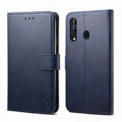 Wewoo Housse Coque Pour Galaxy A60 GUSSIM Business Style Étui en cuir à rabat horizontal avec support et fentes cartes et portefeuille bleu