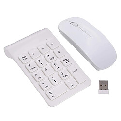 Extensions De Clavier Sans Fil Du Clavier Numérique 2.4G Avec Souris Pour Ordinateur De Bureau Blanc