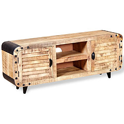 Helloshop26 Meuble télé buffet tv télévision design pratique bois de manguier massif 120 cm 2502141