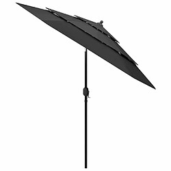 Maison Chic Parasol Jardin | Parasol à 3 niveaux avec mat en aluminium Anthracite 2,5 m - GKD59791