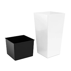 Pot de fleur 35L avec insert Urbi Square blanc DURS300-S449