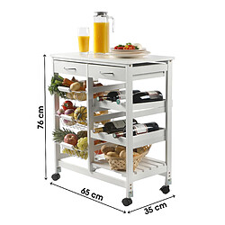 Acheter Urban Living Desserte à roulettes avec 2 tiroirs et de multiples rangements - H. 76 cm - Noir