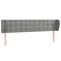 vidaXL Tête de lit avec oreilles Gris clair 203x23x78/88 cm Velours