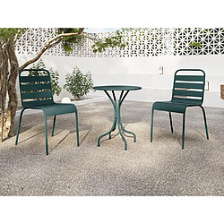 Vente-Unique Lot de 2 chaises de jardin empilables en métal - Vert sapin - MIRMANDE de MYLIA