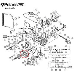 Axe mobile de roue dentelée pour polaris 180/280 - c36 - POLARIS