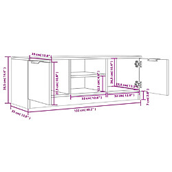 vidaXL Meuble TV Chêne marron 102x35x36,5 cm Bois d'ingénierie pas cher