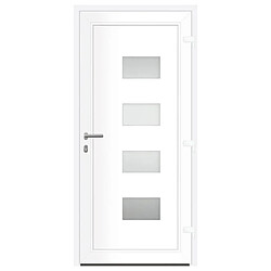 Avis vidaXL Porte d'entrée Blanc 100x210 cm Aluminium et PVC