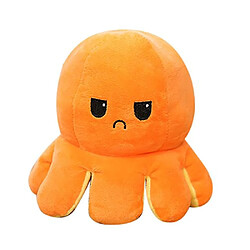 RedMiter Peluche poulpe réversible double face 20 cm -orange + jaune