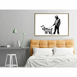 Paris Prix Affiche Murale Encadrée Banksy Choose Your Weapon 90 x 60 cm Or