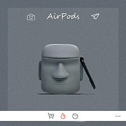 GUPBOO Airpods Coque Housse Étui Protecteur Compatible pour AirPods 3-Ins personnalité de la statue en pierre de l'île de Pâques