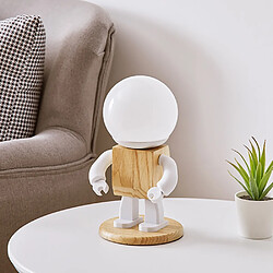 Universal Lampe de table robot mignonne Lampe de table en bois blanc nordique moderne LED Enfants Petite fille Garçon Enfants Chambre à coucher Chevet Mini Nightlight |