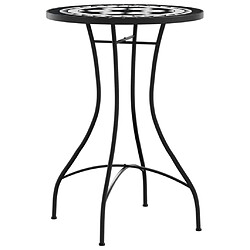 Avis vidaXL Table de bistro mosaïque noir et blanc Ø50x70 cm céramique