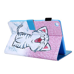 Acheter Etui en PU impression de modèle avec porte-carte chat mignon pour votre Samsung Galaxy Tab A 10.1 (2019) T510 T515