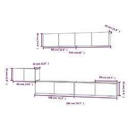 vidaXL Ensemble de meubles TV 5 pcs Blanc Bois d'ingénierie pas cher