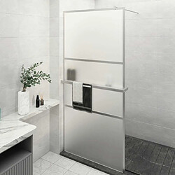 Maison Chic Paroi de douche | Écran de douche | Cloison de douche et étagère Chrome 90x195 cm Verre ESG&Aluminium -GKD87297