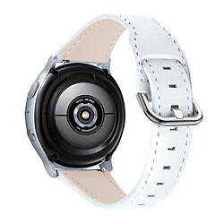 Bracelet en cuir véritable réglable avec boucle (22mm), blanc pour votre Samsung Frontier/Gear S3