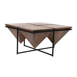 BOIS & CHIFFONS Table basse pyramide bois et métal | Acacia Sirocco