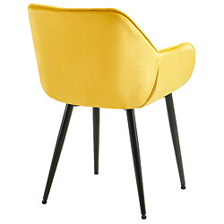 Acheter Decoshop26 Chaise de salle à manger x1 design et moderne assise en velours jaune et pieds en métal noir 10_0001493