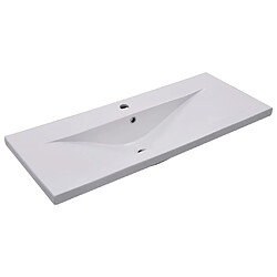 vidaXL Lavabo encastré 101 x 39,5 x 18,5 cm Céramique Blanc