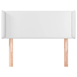 Avis Maison Chic Tête de lit moderne avec oreilles pour chambre - Décoration de lit Blanc 93x16x78/88 cm Similicuir -MN40262