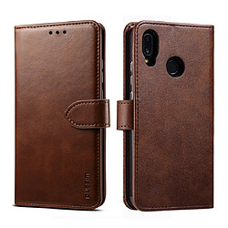 Wewoo Housse Coque Pour Huawei P20 Lite GUSSIM Business Style Étui en cuir à rabat horizontal avec support et fentes cartes et portefeuille marron