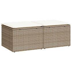 vidaXL Salon de jardin avec coussins 2 pcs beige résine tressée acacia