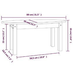 vidaXL Table basse Marron miel 80x40x35 cm Bois massif de pin pas cher