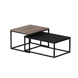 Acheter EPIKASA Table Basse Leka, Noir, Panneau d'Aggloméré Mélaminé, 117x60x47 cm