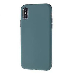 Universal Étui en silicone à boutons latéraux détachables à vert foncé pour votre Apple iPhone XS / X