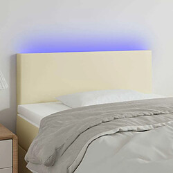 Maison Chic Tête de lit scandinave à LED,meuble de chambre Crème 100x5x78/88 cm Similicuir -MN70095